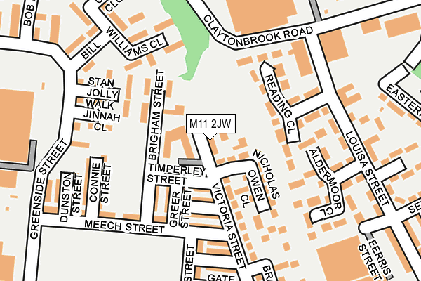 M11 2JW map - OS OpenMap – Local (Ordnance Survey)