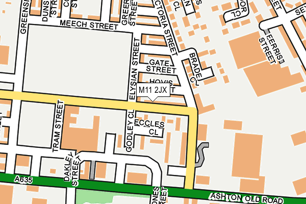 M11 2JX map - OS OpenMap – Local (Ordnance Survey)