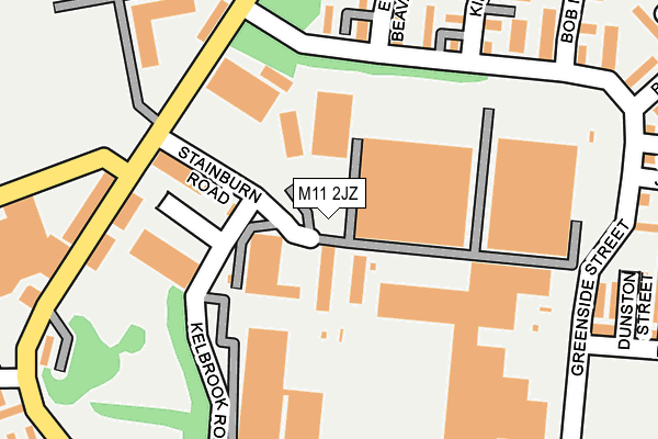 M11 2JZ map - OS OpenMap – Local (Ordnance Survey)