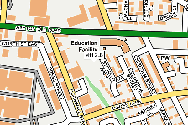 M11 2LB map - OS OpenMap – Local (Ordnance Survey)