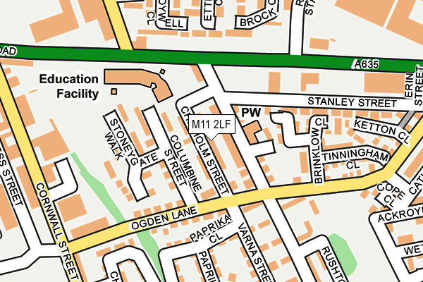 M11 2LF map - OS OpenMap – Local (Ordnance Survey)