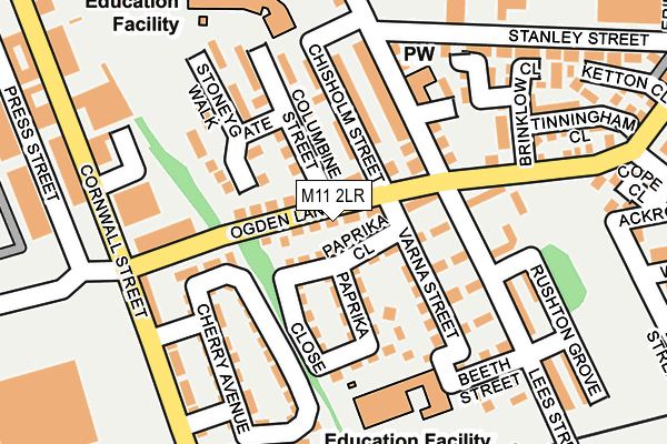 M11 2LR map - OS OpenMap – Local (Ordnance Survey)
