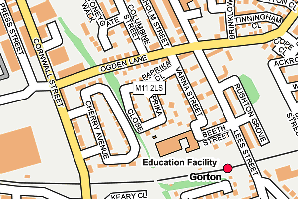 M11 2LS map - OS OpenMap – Local (Ordnance Survey)