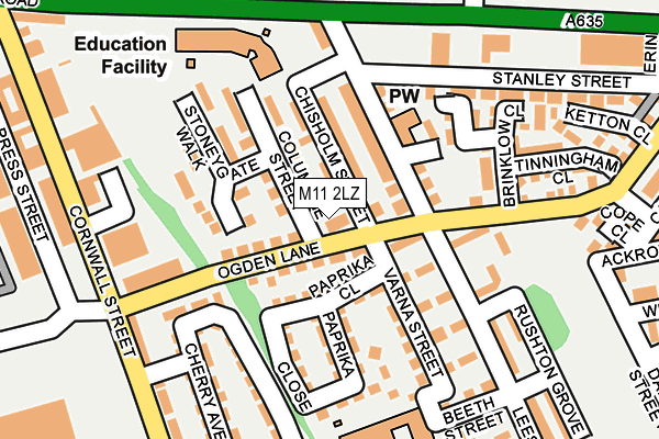 M11 2LZ map - OS OpenMap – Local (Ordnance Survey)