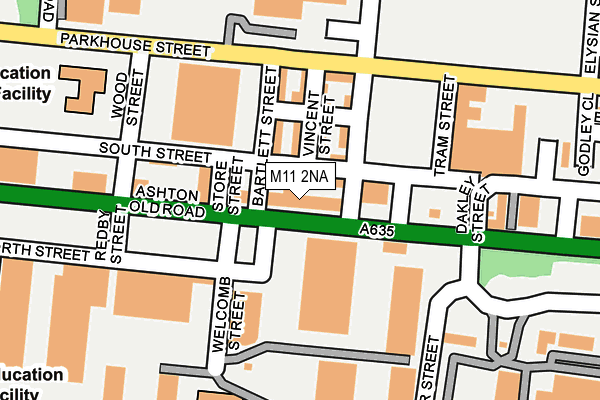 M11 2NA map - OS OpenMap – Local (Ordnance Survey)