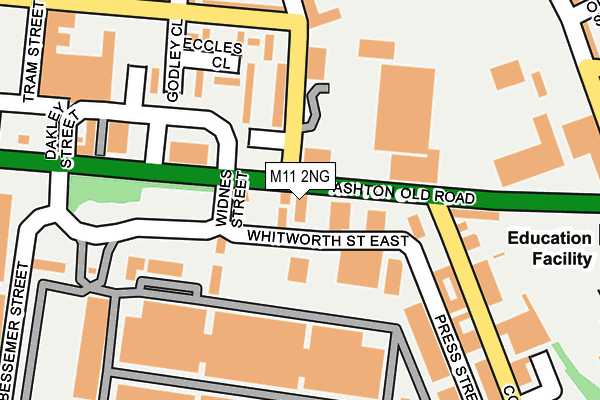 M11 2NG map - OS OpenMap – Local (Ordnance Survey)