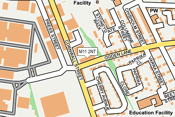 M11 2NT map - OS OpenMap – Local (Ordnance Survey)