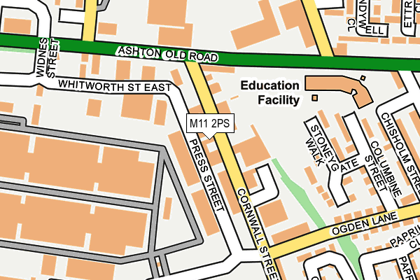 M11 2PS map - OS OpenMap – Local (Ordnance Survey)