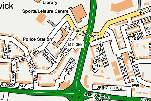 M11 3BB map - OS OpenMap – Local (Ordnance Survey)