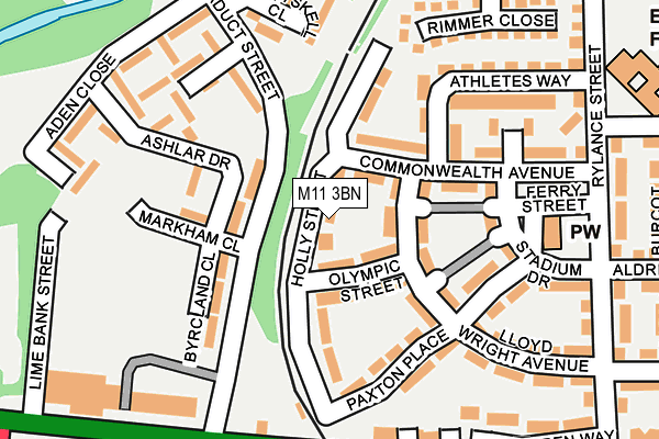 M11 3BN map - OS OpenMap – Local (Ordnance Survey)