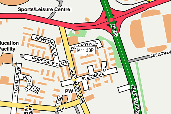 M11 3BP map - OS OpenMap – Local (Ordnance Survey)