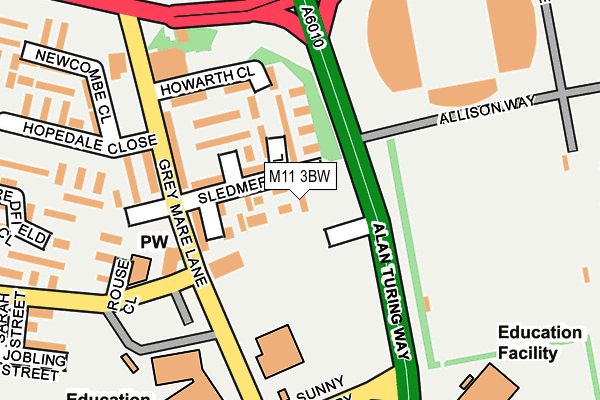 M11 3BW map - OS OpenMap – Local (Ordnance Survey)