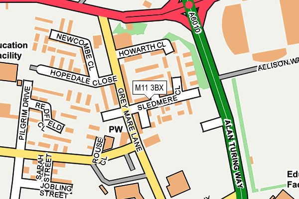 M11 3BX map - OS OpenMap – Local (Ordnance Survey)