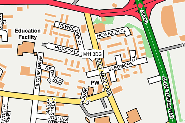 M11 3DG map - OS OpenMap – Local (Ordnance Survey)