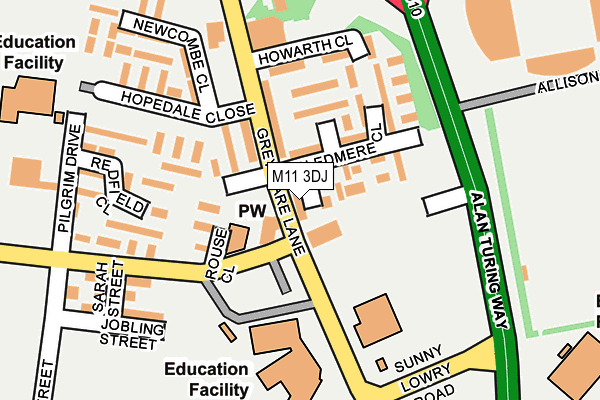 M11 3DJ map - OS OpenMap – Local (Ordnance Survey)