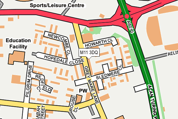 M11 3DQ map - OS OpenMap – Local (Ordnance Survey)