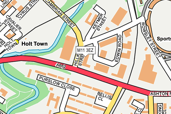 M11 3EZ map - OS OpenMap – Local (Ordnance Survey)