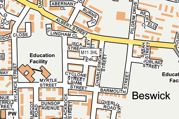 M11 3HL map - OS OpenMap – Local (Ordnance Survey)