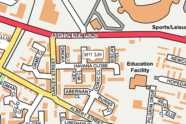 M11 3JH map - OS OpenMap – Local (Ordnance Survey)