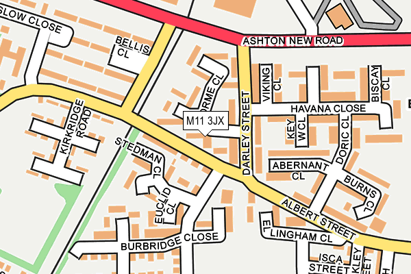 M11 3JX map - OS OpenMap – Local (Ordnance Survey)