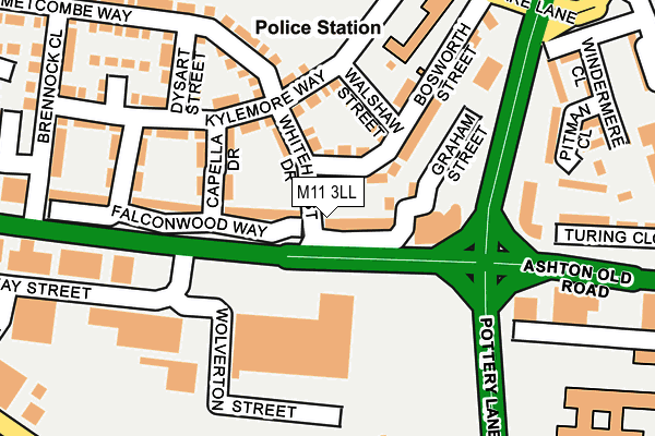 M11 3LL map - OS OpenMap – Local (Ordnance Survey)