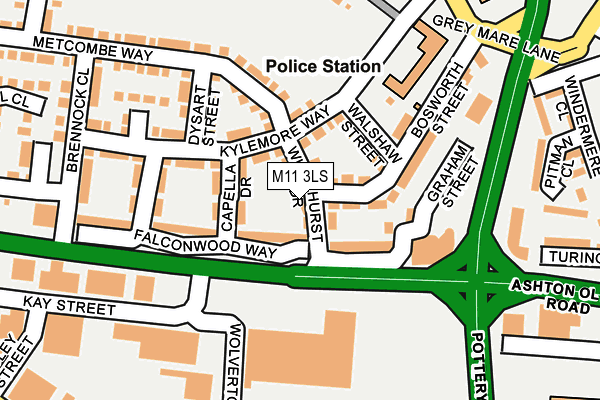 M11 3LS map - OS OpenMap – Local (Ordnance Survey)