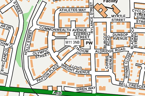 M11 3NB map - OS OpenMap – Local (Ordnance Survey)