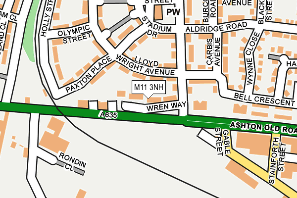 M11 3NH map - OS OpenMap – Local (Ordnance Survey)