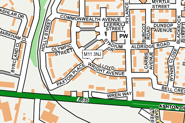 M11 3NJ map - OS OpenMap – Local (Ordnance Survey)