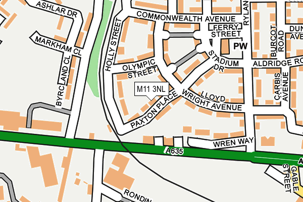 M11 3NL map - OS OpenMap – Local (Ordnance Survey)