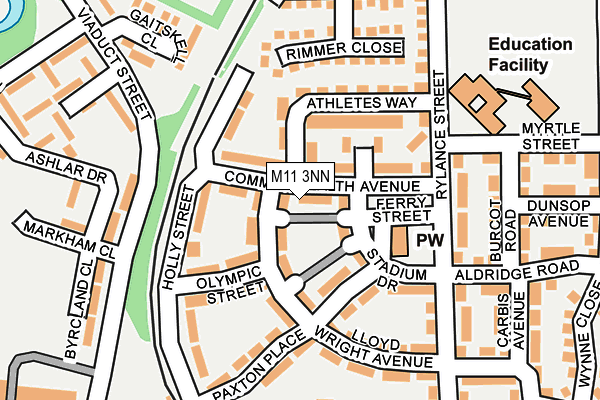 M11 3NN map - OS OpenMap – Local (Ordnance Survey)