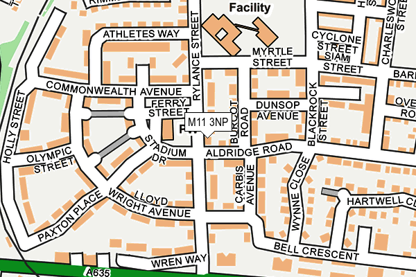 M11 3NP map - OS OpenMap – Local (Ordnance Survey)