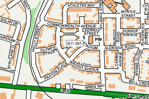 M11 3NT map - OS OpenMap – Local (Ordnance Survey)