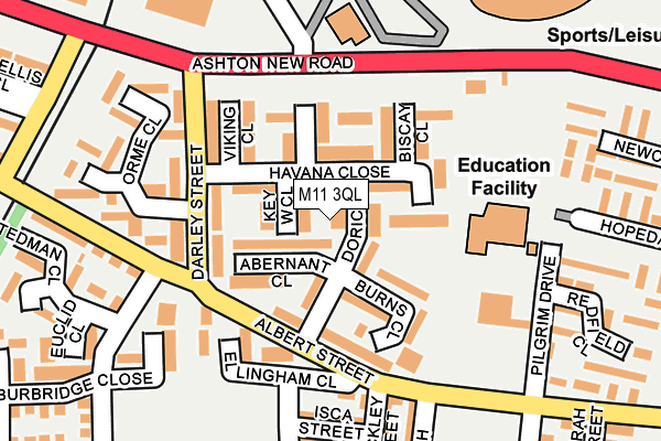 M11 3QL map - OS OpenMap – Local (Ordnance Survey)