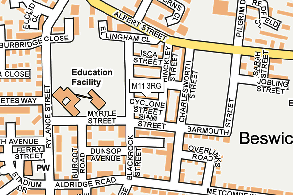 M11 3RG map - OS OpenMap – Local (Ordnance Survey)