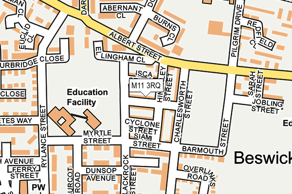 M11 3RQ map - OS OpenMap – Local (Ordnance Survey)