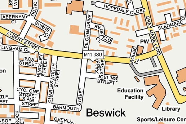 M11 3SU map - OS OpenMap – Local (Ordnance Survey)