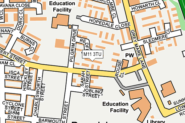 M11 3TU map - OS OpenMap – Local (Ordnance Survey)