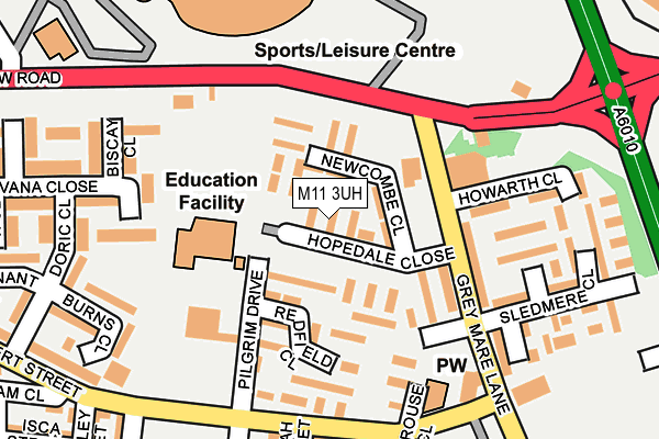 M11 3UH map - OS OpenMap – Local (Ordnance Survey)