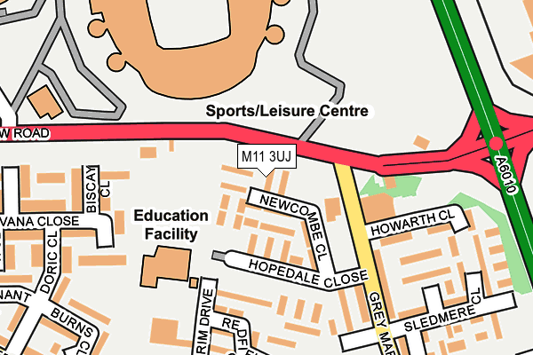 M11 3UJ map - OS OpenMap – Local (Ordnance Survey)