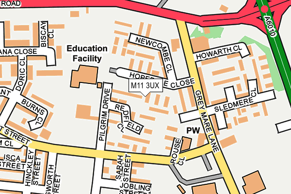 M11 3UX map - OS OpenMap – Local (Ordnance Survey)