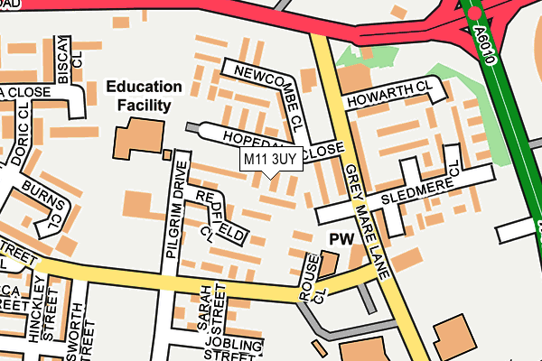 M11 3UY map - OS OpenMap – Local (Ordnance Survey)