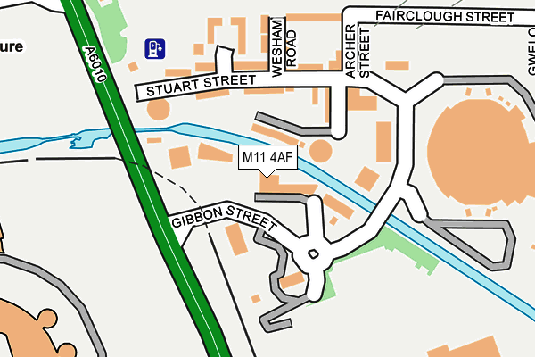 M11 4AF map - OS OpenMap – Local (Ordnance Survey)