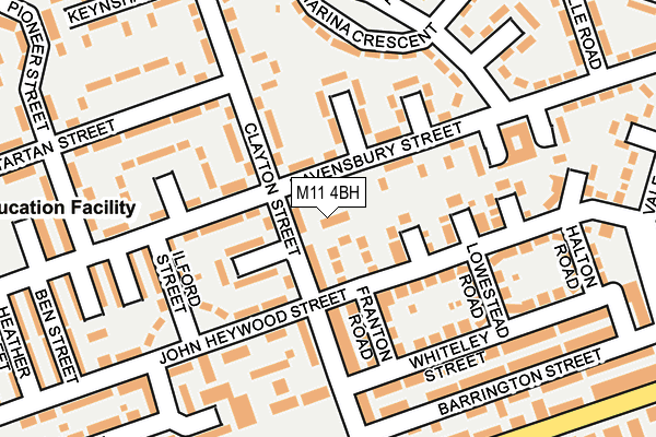 M11 4BH map - OS OpenMap – Local (Ordnance Survey)