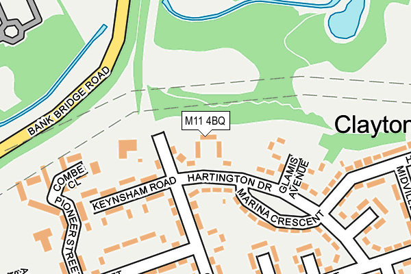 M11 4BQ map - OS OpenMap – Local (Ordnance Survey)