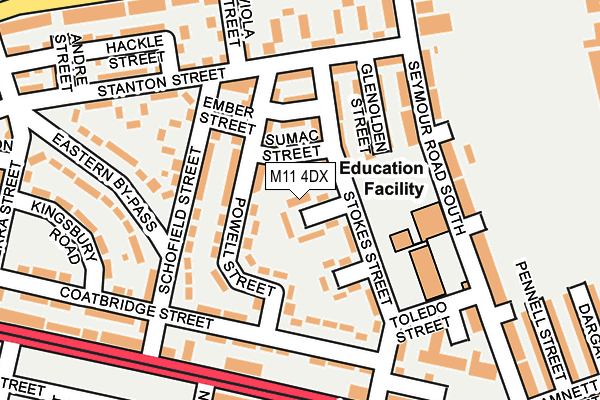 M11 4DX map - OS OpenMap – Local (Ordnance Survey)