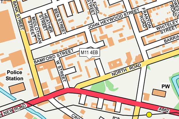 M11 4EB map - OS OpenMap – Local (Ordnance Survey)