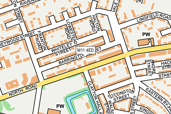 M11 4ED map - OS OpenMap – Local (Ordnance Survey)