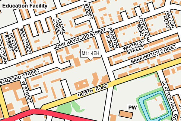 M11 4EH map - OS OpenMap – Local (Ordnance Survey)