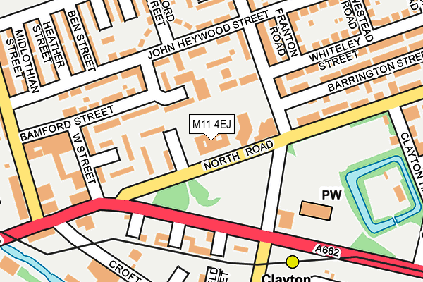 M11 4EJ map - OS OpenMap – Local (Ordnance Survey)